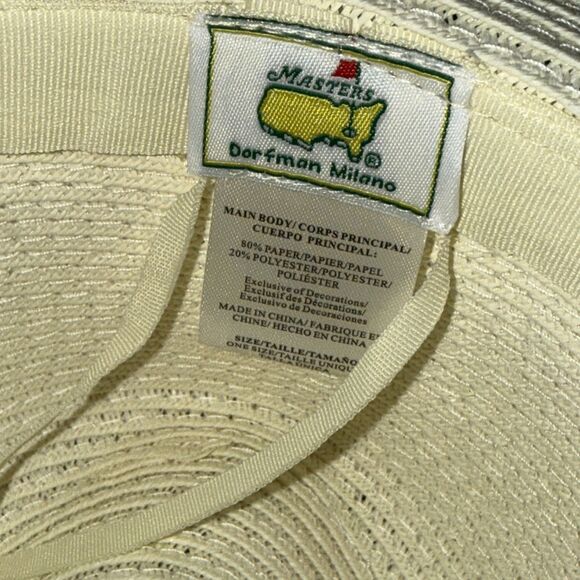 NWT 2026 Masters Ladies Dorfman Milano Pacific Natural Straw Hat Green Band main image 13